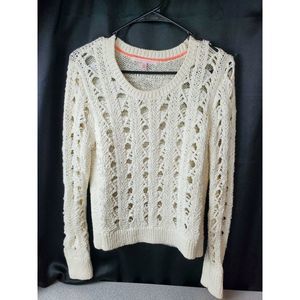 Victoria's Secret Crochet Sweater color white sz M